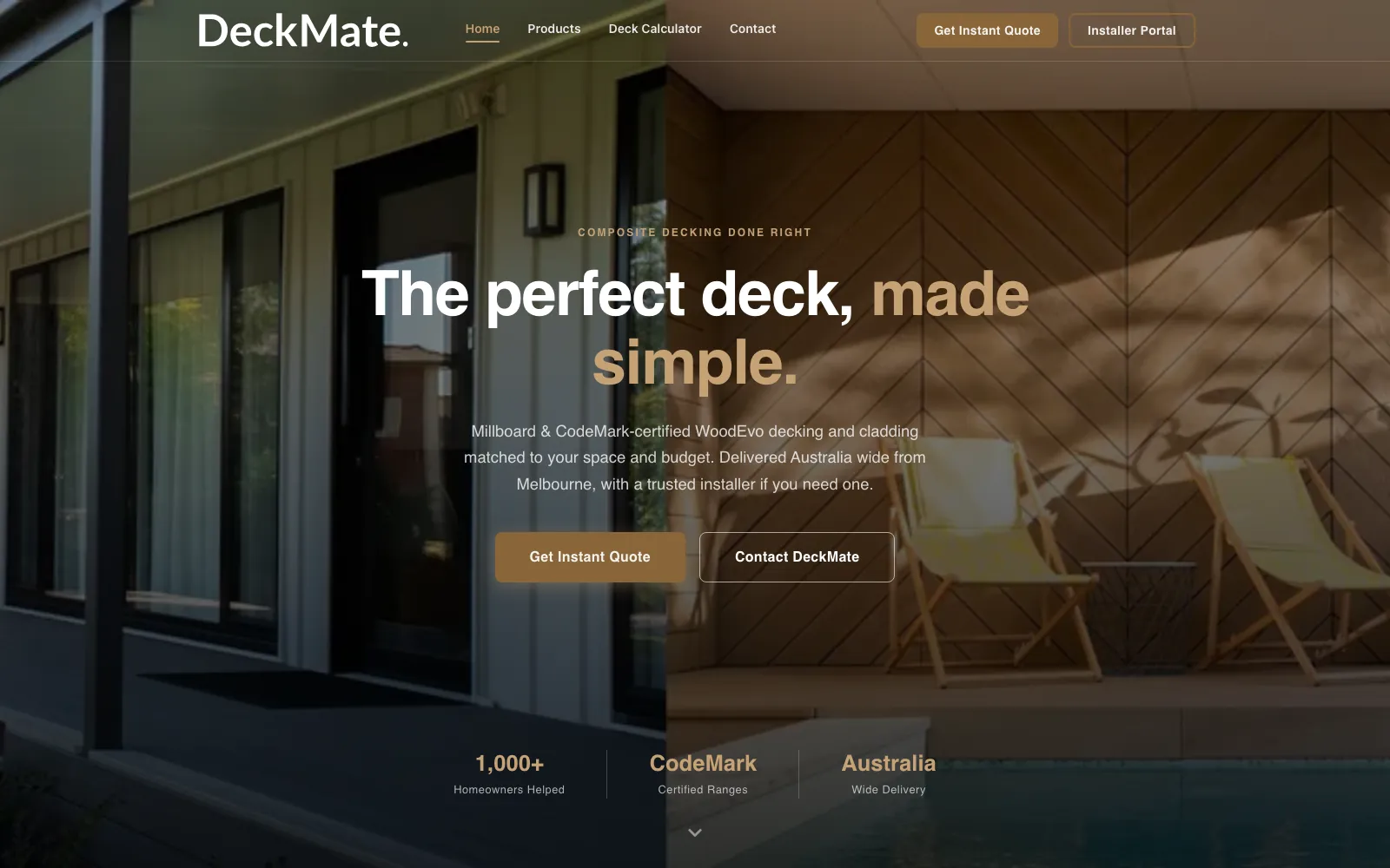 DeckMate website homepage